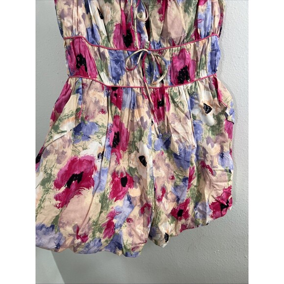 Aureum Tommy Romper Womens Medium Multi Tie in Front Babydoll Y2K‎ - Picture 3 of 13